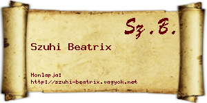 Szuhi Beatrix névjegykártya